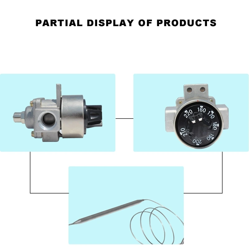 Ersatzteile für LPG-Gasfritteuse 160-220-Grad-Thermostat zur Temperaturregelung Ventil