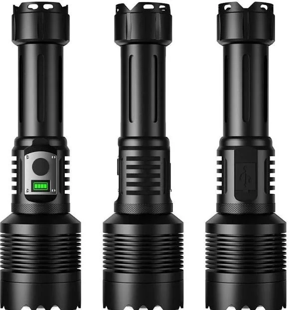 360 Zoom High-Power Outdoor Rechargeable Tactical LED Flashlight