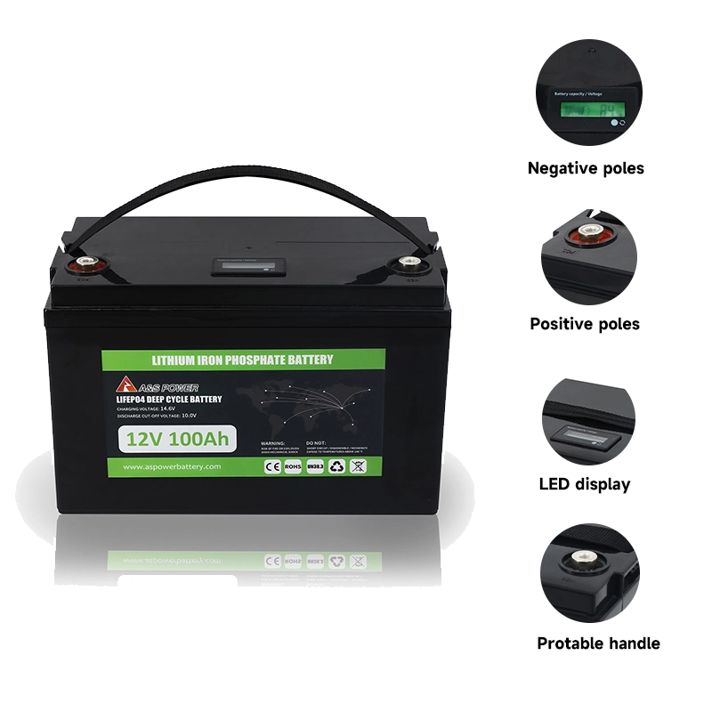 Hot Sale Deep Cycle 12V 100ah LiFePO4 Battery Pack 12 Volt Gtade a Cell with BMS for RV UPS Solar Energy System