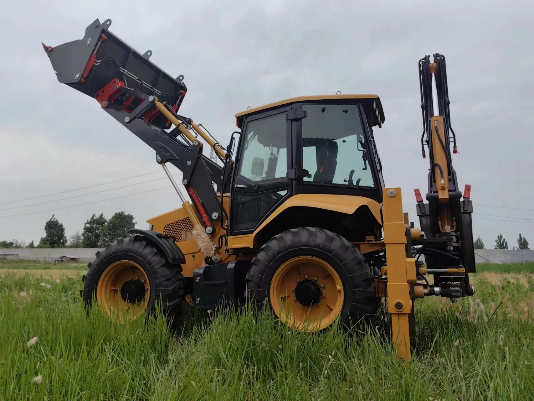 Tipo de roda marca Yaweh Mini Trator Backhoe Loader Retroescavadeiras Excav barato do carregador do fabricante chinês