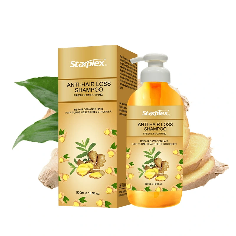 Private Label 500ml Starplex Custom Herbal Anti Hair Loss Set Organic Hair Growth Ginger Shampoo