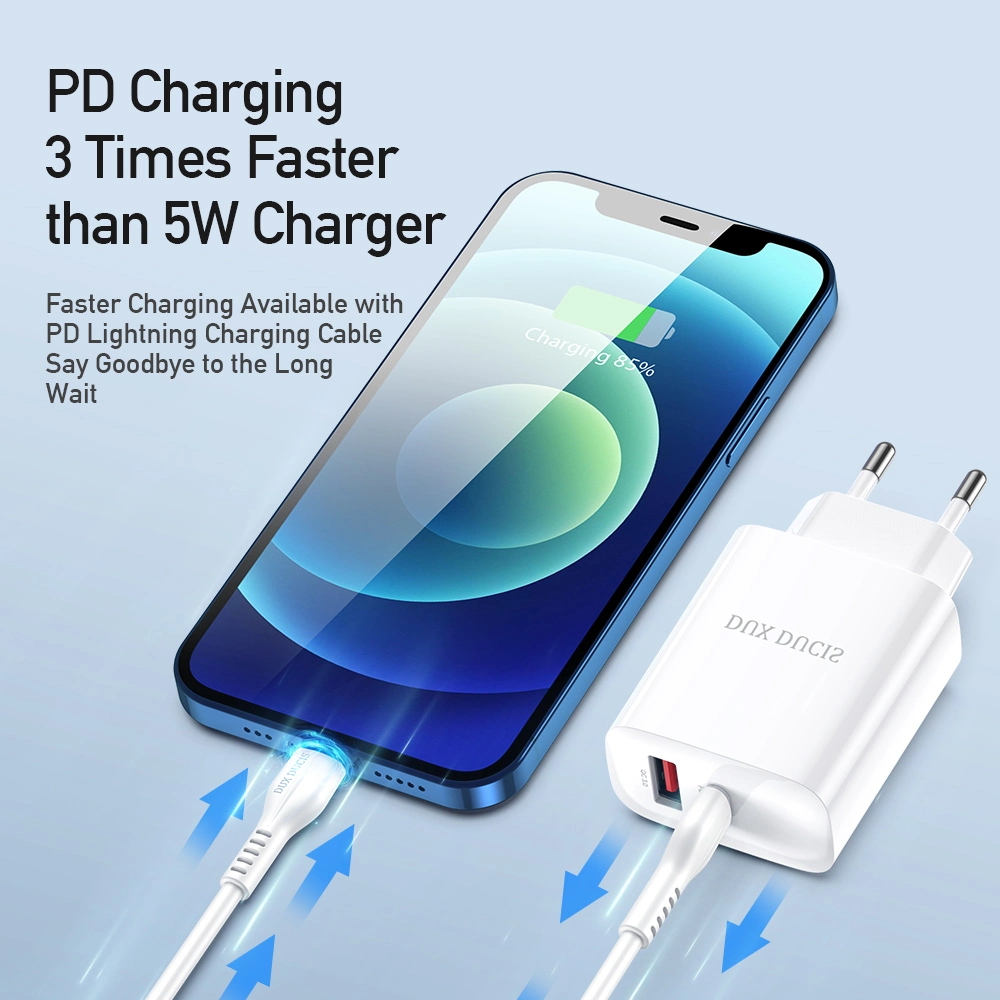 Dux Ducis C70 Pd 20W + QC 18W Dual Port Wall Charger Home Charger Travel Charger (EU Plug)