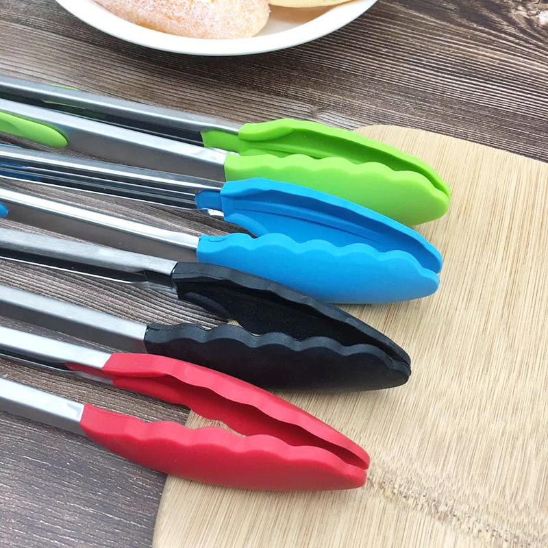 Stainless Steel Thickened Silicone Food Clip Kitchen Anti-Scald Barbecue Steak Clip