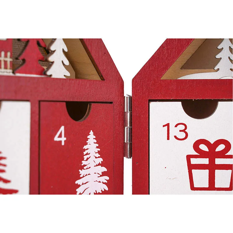 Candy Gift Storage Box Tabletop Christmas Advent Calendar with 24 Drawers