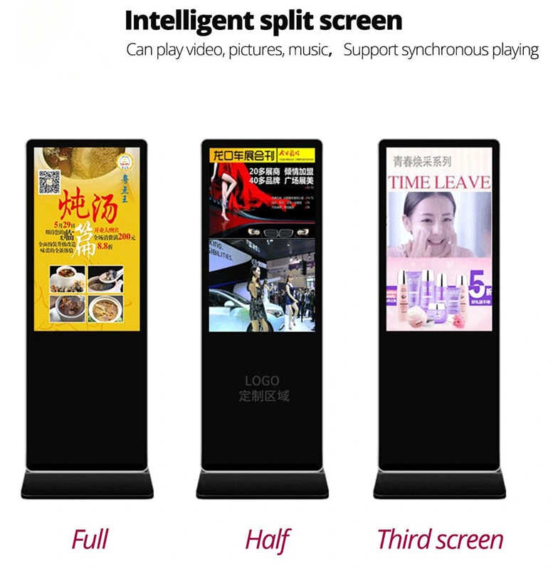 65 Inch Custom Standee Android RFID Chromecast Touch Screen Digital Signage for Travel Agency
