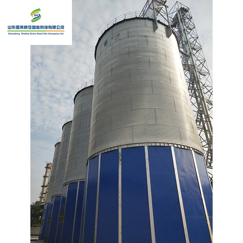 China Shelley Manufacture Galvanized Steel Silo Poultry Farm Grain Wheat Maize Silo for Sale