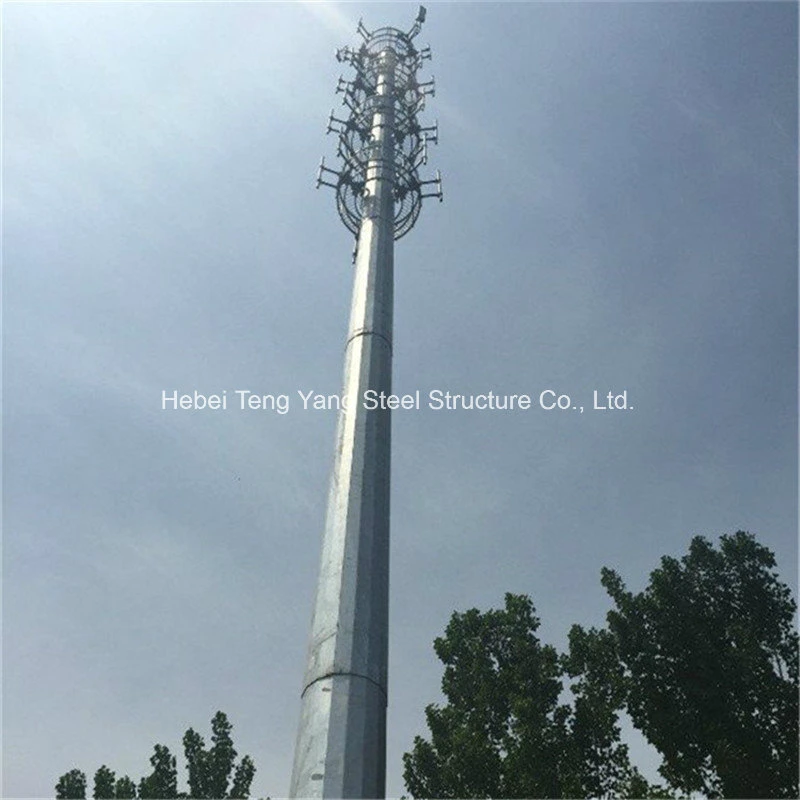 30 Meter Monopole Hot DIP Galvanized Telecom Mast Tower