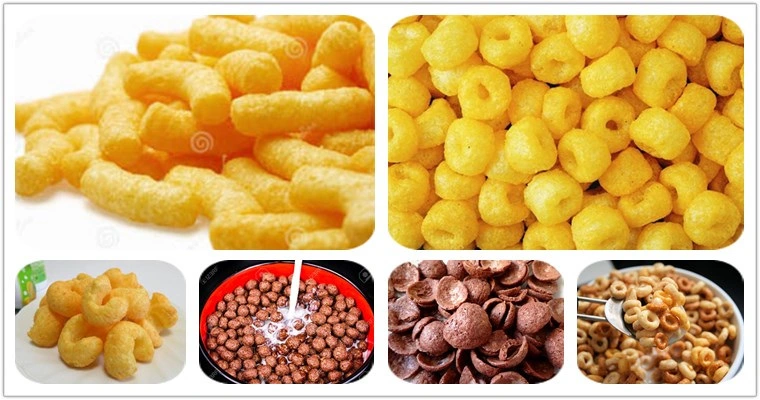 Palitos de Maíz Arroz automática coco pops Loops de chips de frutos de los anillos de bolas de queso Puff Snacks máquina de hacer la comida de extrusión