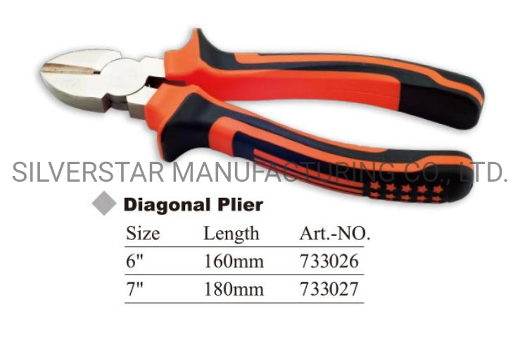 Big Head Diagonal Pliers/Hand Tools/ Carbon Steel, CRV, PVC/TPR Handles/733