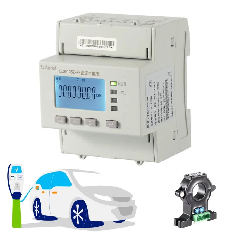 Dual Circuits DC Power Meter with Hall Sensor Splitter for EV Charger