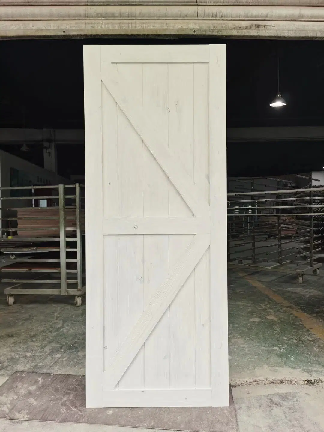 Stained Solid Knotty Pine Wood Sliding Barn Door for Kitchen Room