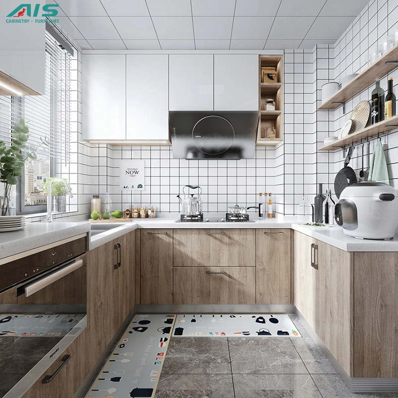 2023 AIS Modern Luxury Style Cheap Prices Pre Made Highest Quality Home Furniture Set MDF L Shape Kitchen Cabinets Design