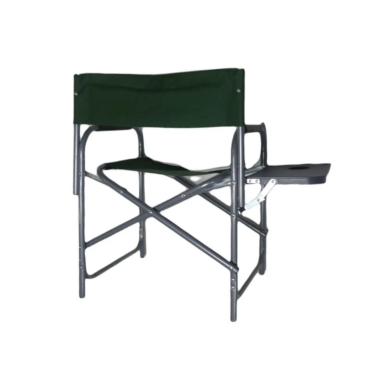 Camping Hiking Heavy Ducy Carp Fishing Chairs, Portable Outdoor Steel Folding Camping Director Chairs with Side Table