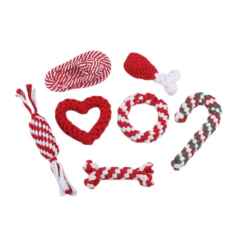 Christmas Bite Toys Clean Teeth Twisted Rope for Puppy