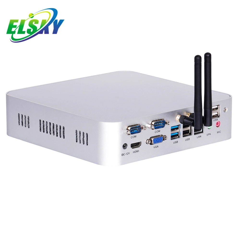 Mini PC HD4000 Elsky Fanless con placa base Mini ITX 10th Unidad de disco duro SSD Gen Dual Core I3-10110u SATA3,0 2*COM Power 12V 4K pantalla