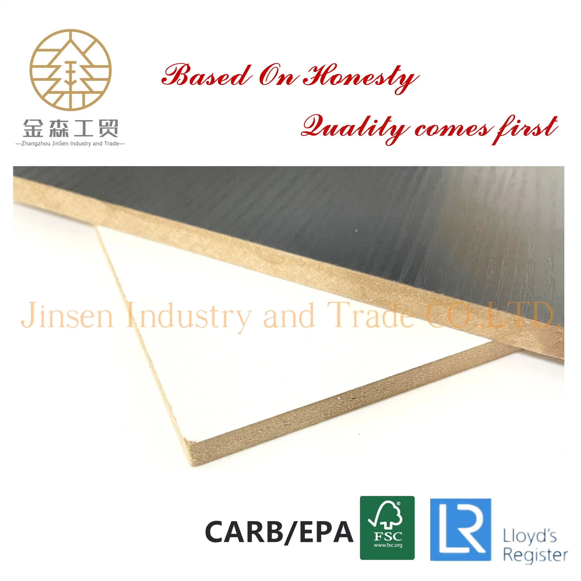 Both Sided Melamine Veneer MDF for Furniture Decoration Wall Panel Construction