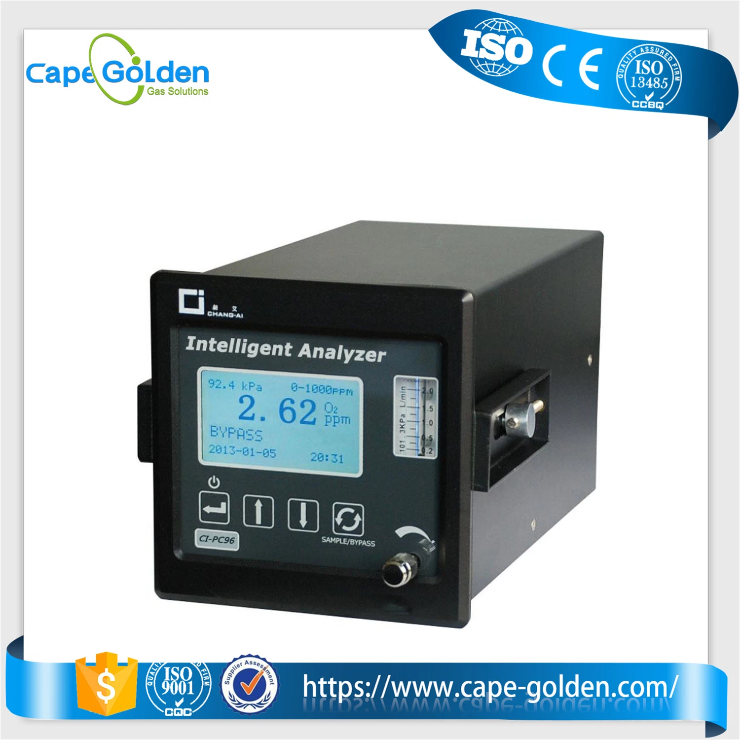 The Factory Price Online Infrared Environment Monitoring Oxygen Gas Analyzer for O2, N2, So2, Co, CO2, H2