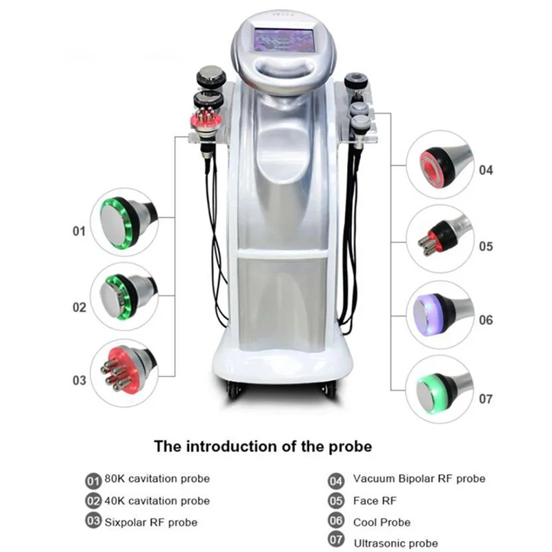 Newest Product RF 80K 7 in One Cavitation Vacuum Ultrasonic Body Slimming Cavitation Device