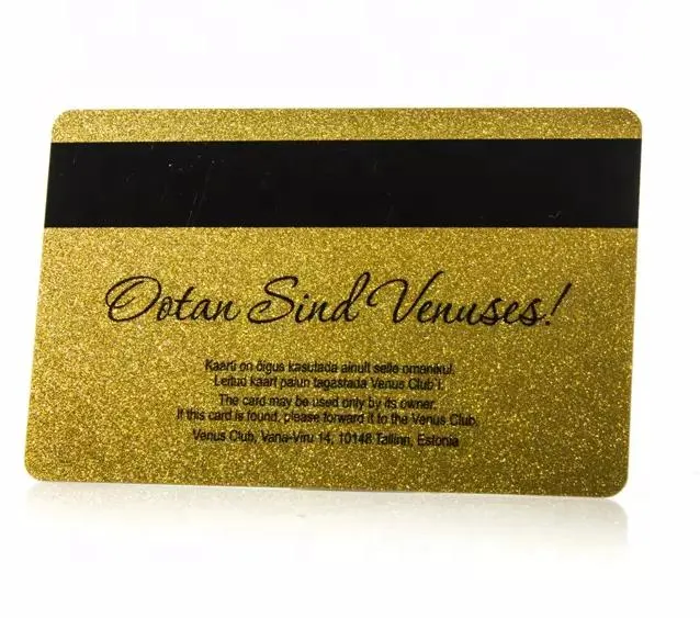 Printable Writable Gold Black Magnetic Stripe PVC Hotel Card