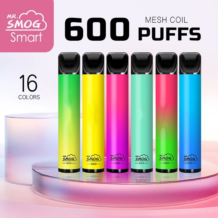 Mini Pod Vape Monsieur Le Smog de la nicotine 600 bouffées 400mAh batterie une fois Non-Rechargeable Vape 20mg 2% 2ml Sel Nic Stick électrique de la fumée Mini cigarette électronique