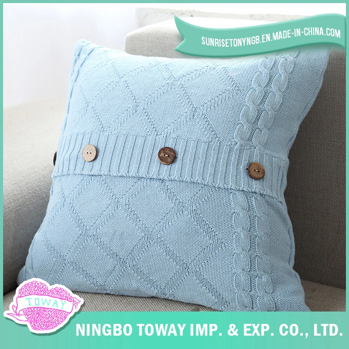 Wholesale/Supplier Cushion Case Decorative Blue Plain Cotton Throw Pillow Cover