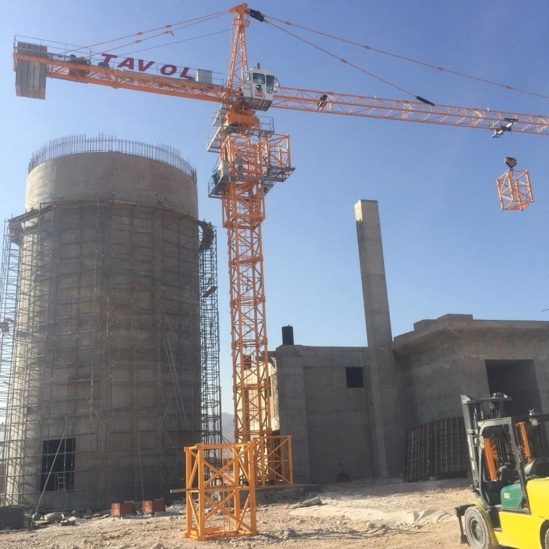 Grue de chantier à tête de marteau auto-érigée de 10 tonnes.