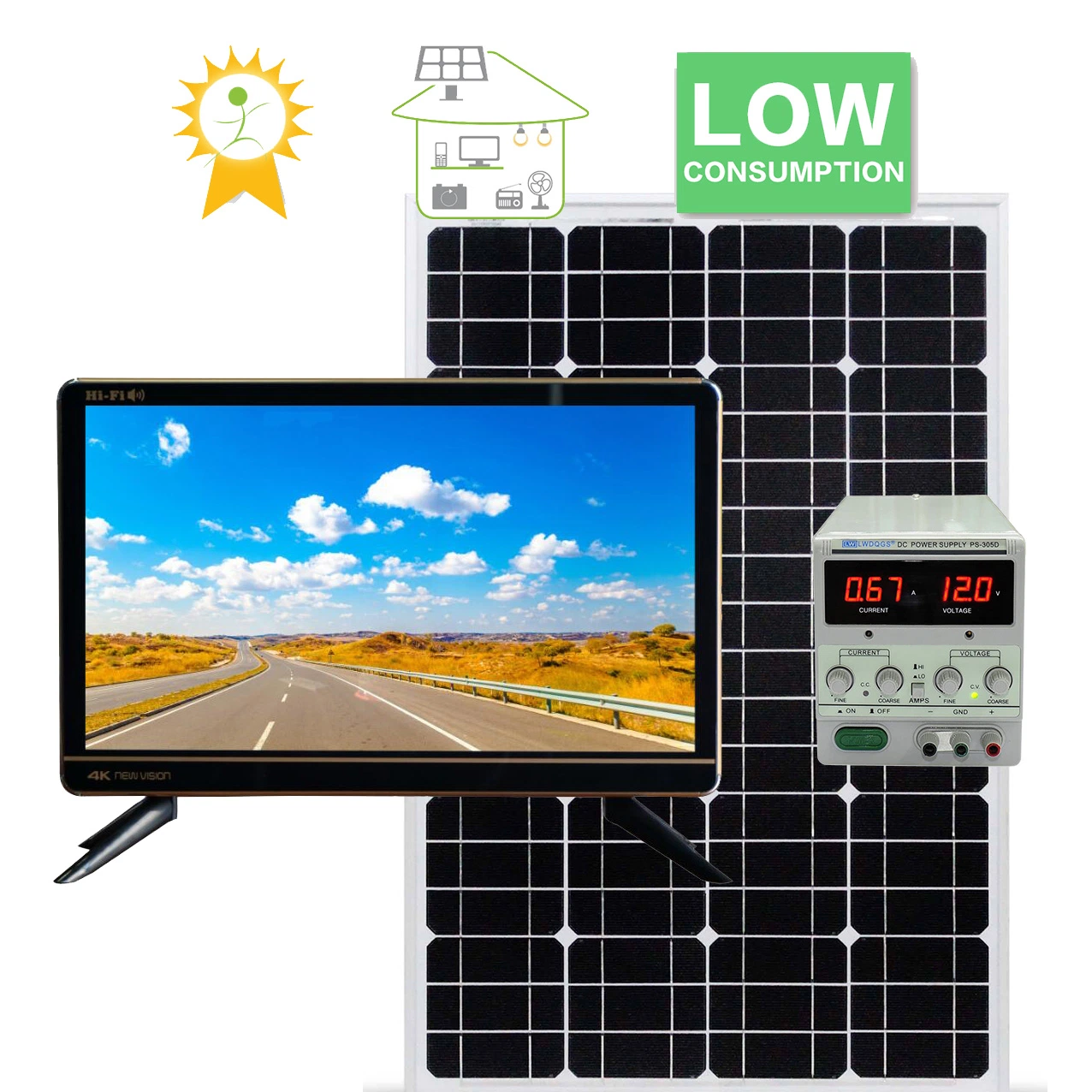 Commerce de gros d'usine de 22 pouces à écran plat de TV LED LCD couleur HD/ UHD 2K de la télévision avec câble HDMI USB