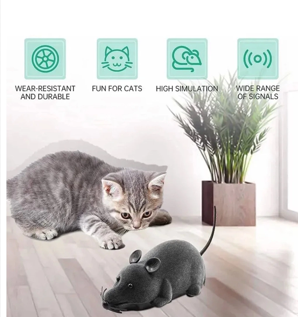 Hot Selling Electric Remote Control Cat Interactive Plush Mouse Catching Toy