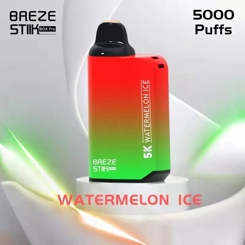 Breze Stick PRO Max 5000 inhalations de vapeur Vape carrés E cigarette stylo jetable 12ml Pod 950mAh Rechargeables Vape 8 couleurs