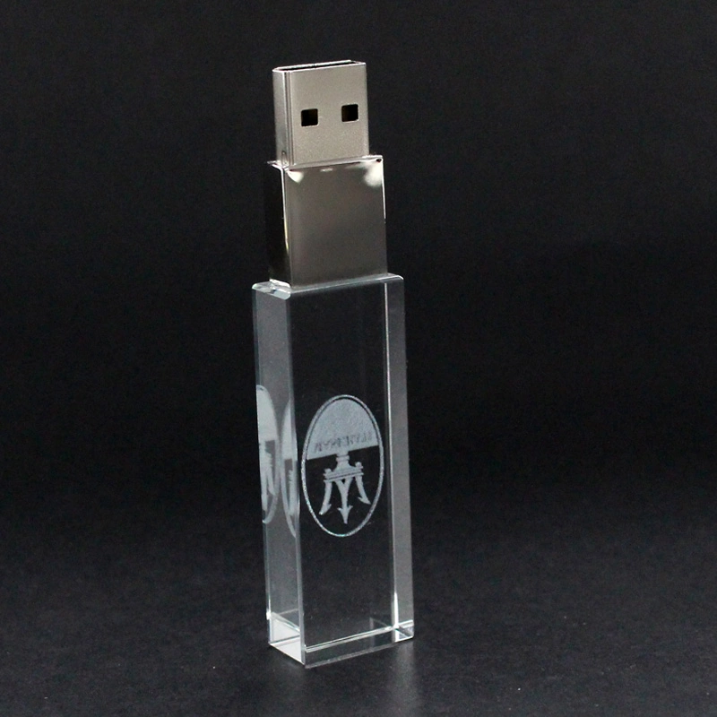 LED Light Luxury Silvery Crystal USB Pen Drive 2.0 3.0 Promotional Gift Pen Drive