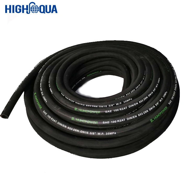 Fil d'acier Surface lisse tressé en caoutchouc flexible d'huile hydraulique