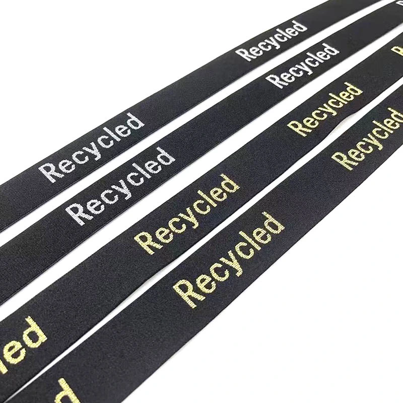 Fabrik Großhandel Umweltfreundliche Recycling Elastic Band Custom Multi Color Polyester Recyceltes Elastisches Webband