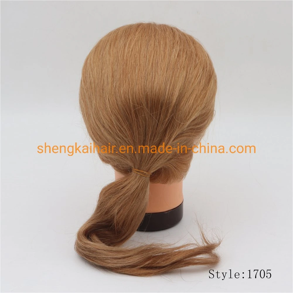 Wholesale Good Quality Handtied Blond Color Real Human Hair Mannequin Heads 650