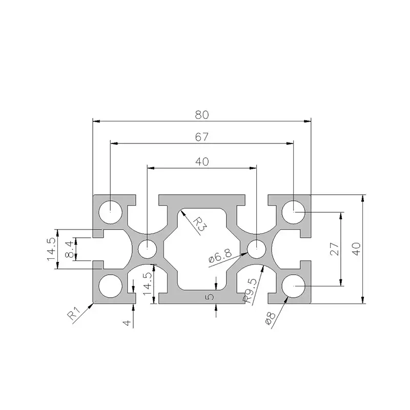 Factory Direct Sales of Industrial Extruded Aluminum Profiles GB 3030gw Black Assembly Line for Bracket Fish Tank