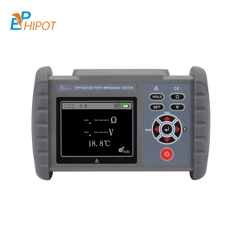 Impedância da bateria do equipamento de teste na linha de teste com o passar/Warning/Cálculos de falha