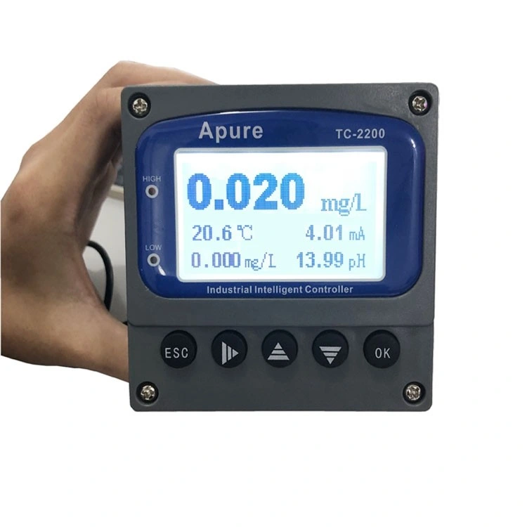 Apure Online 4-20mA RS485 Residual Free Chlorine Controller Meter with Sensor