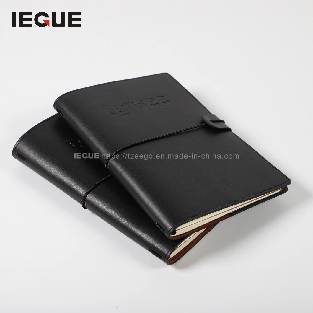 Custom Promotion A5 Leather Deboss Logo Business Journal Notebook with Pen
