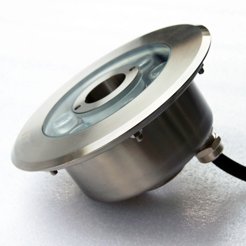 حلقة دائرية من النافورة المصنوعة من الفولاذ المقاوم للصدأ بتقنية LED IP68 مقاومة للماء إضاءة طبيعية خارجية خفيفة