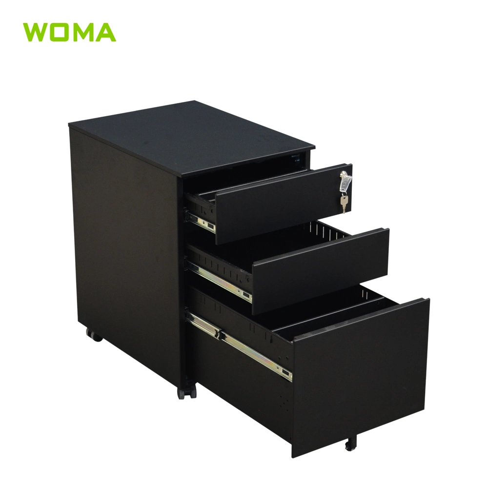 Black Pedestal File Cabinet for Hospital /Office /School