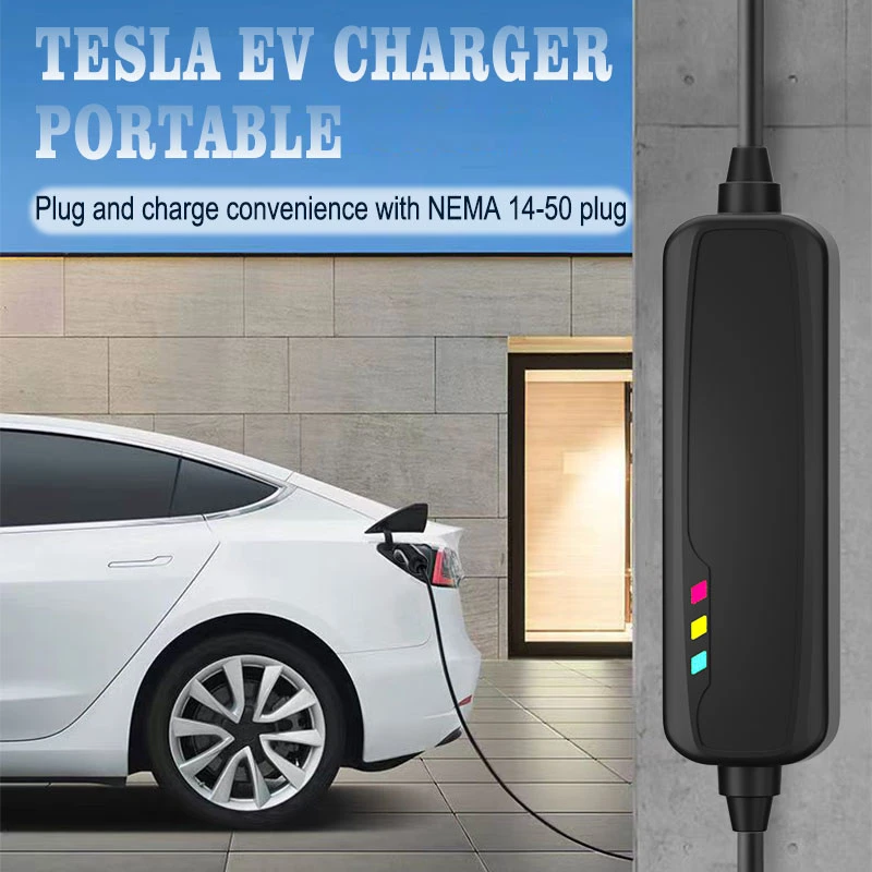 Max 48A Fast Charging EV Charger Electric Car Vehicle 48A 11kw Tesla Portable EV Charger for Tesla Model X/Y/3/S