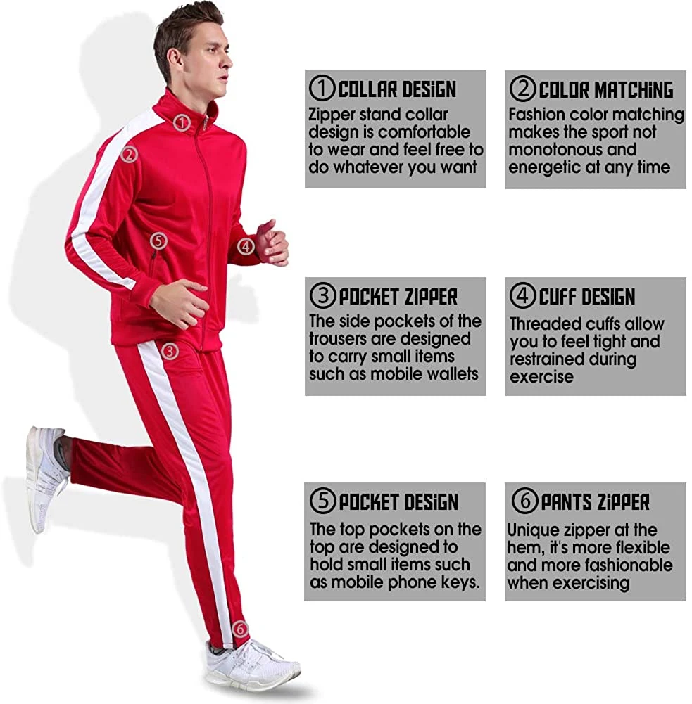 Custom Fashion Men Sportswear Wholesale/Supplier Polyester Slim Fitted Running Tracksuit