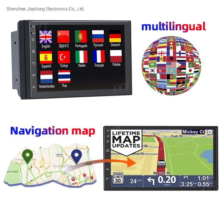 Système multimédia double DIN 7 pouces 32 Go de RAM sur votre autoradio stéréo BT de la vidéo de voiture de navigation GPS Android autoradio