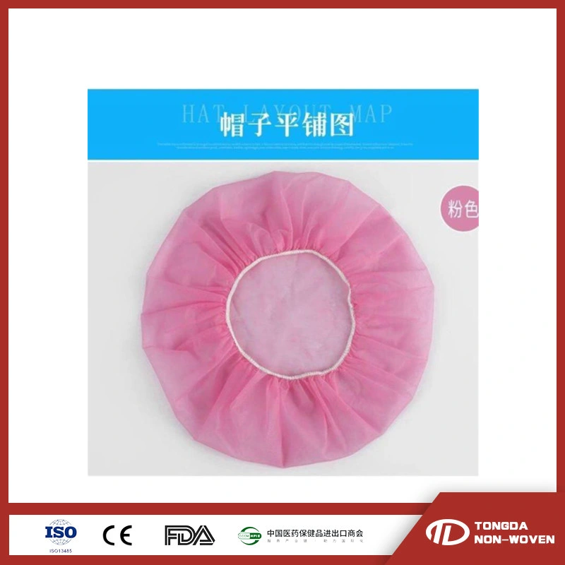 Disposable Medical Non Woven Strip Cap Surgical Doctor Nurse Hat Bouffant Head Cover Hair Net Round Mob Cap