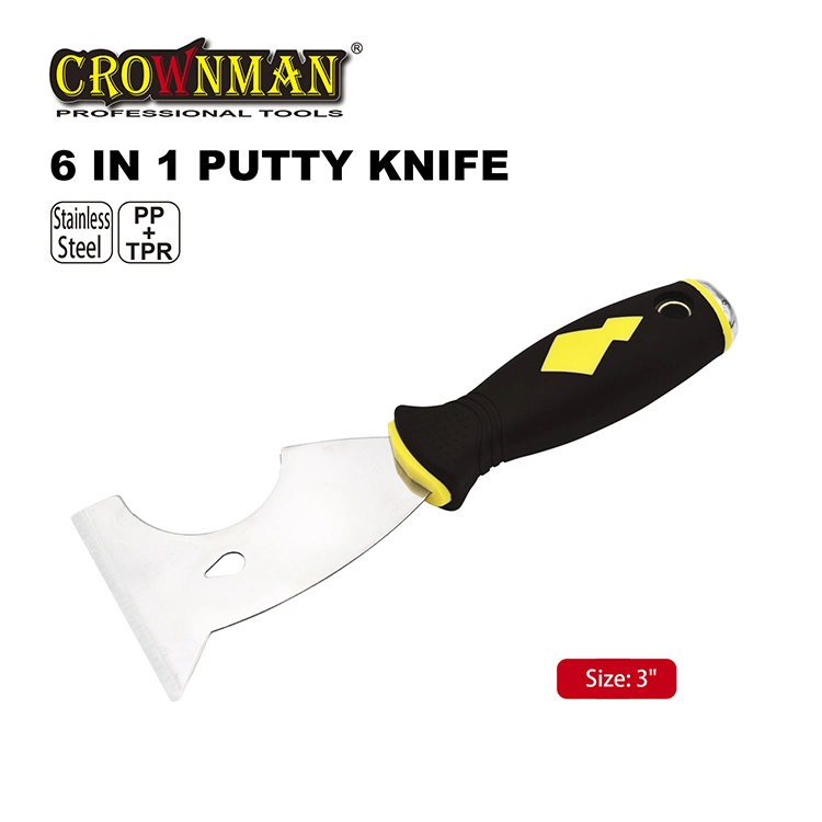 Crownman 6 In1 Putty Knife with TPR Handle