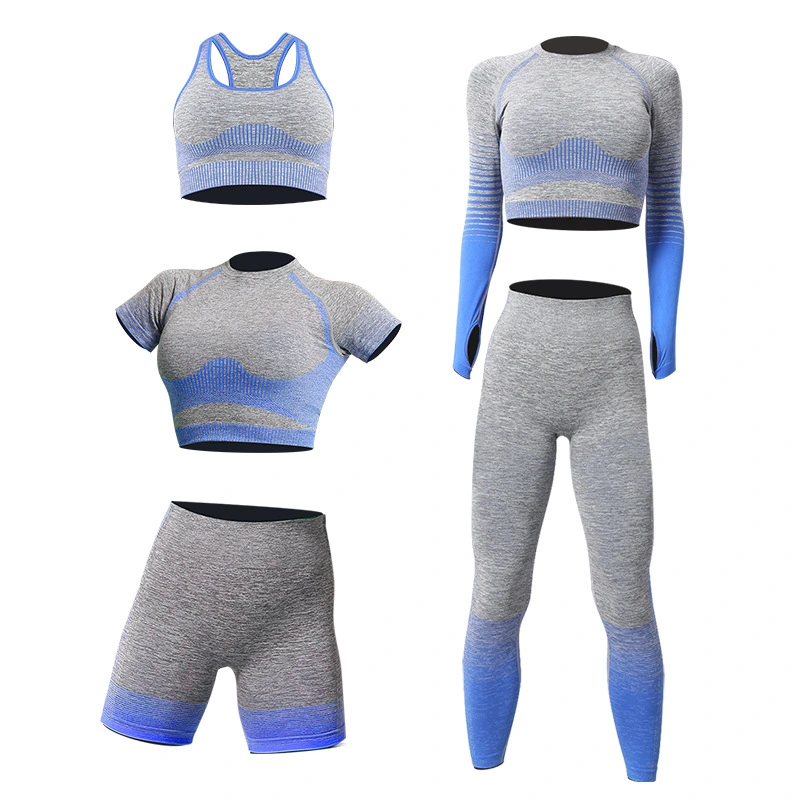 Xsunwing Wholesale/Supplier Custom Tracksuits Sports Wear Woman Running Tracksuit Crop Hoodie 5 PCS Set Jogging Suit