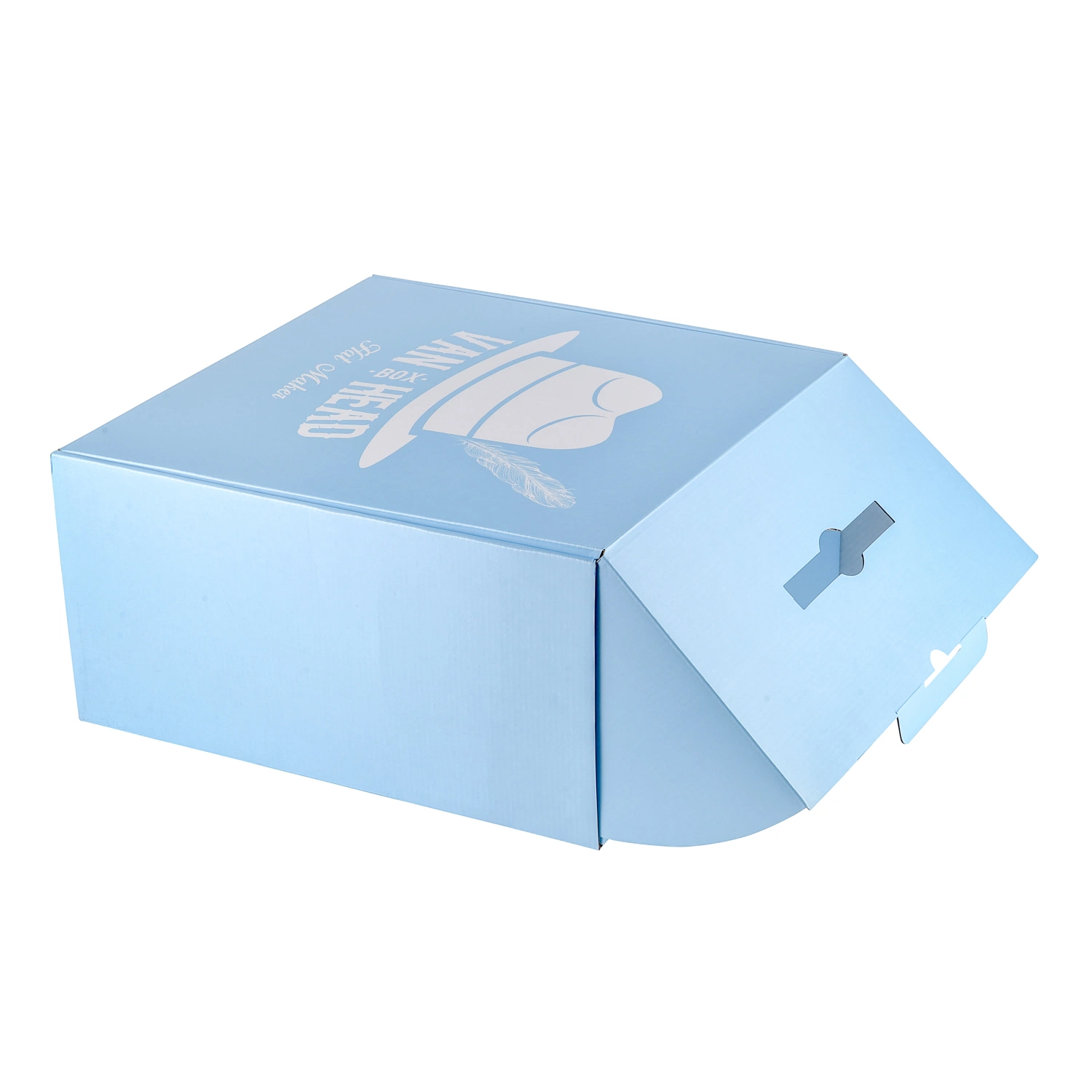 Full Blue Color Printing Carton Shipping Box Package for New Fashion Men Kids Winter Wool Hats