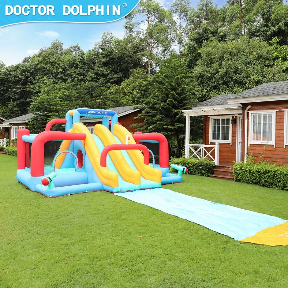 New Design Inflatable Rainbow Colorful Castle Slide for Party