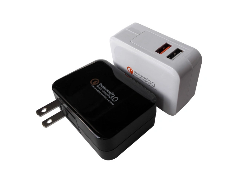 QC3.0 EU/Us Plug Dual USB Travel Charger 2.1A Power Adapter