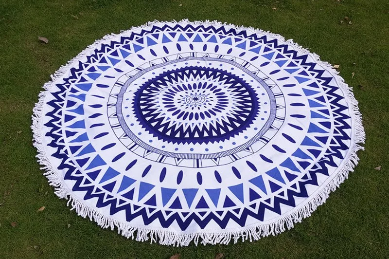 Round Shape Microfiber Beach Towels Factory Customized with Printed Artworks and Dyed Color, Gym and Sports Applications