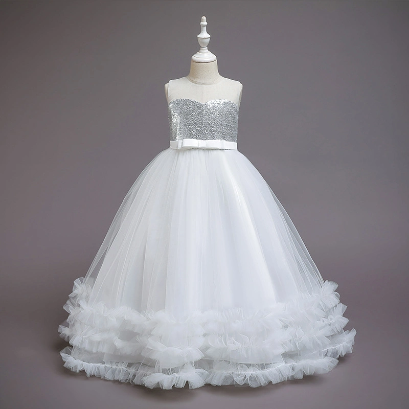 Children Party Dress Wedding Dresses Flower Girls Ball Gown Puffy Long Frock